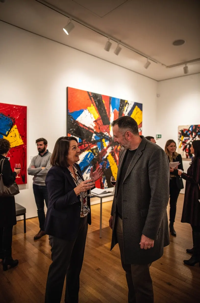 Curated collector event in a private gallery studio