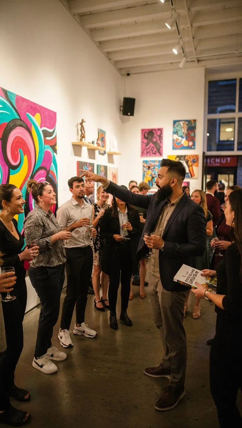 Curated exhibitions engaging audiences in private galleries.